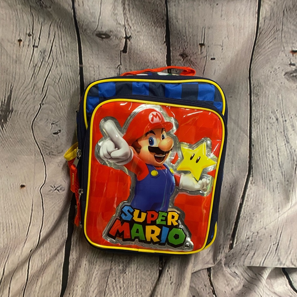 5/$20 Nintendo Super‎ Mario Kids Insulated Reusable Lunch Snack Storage Bag GUC